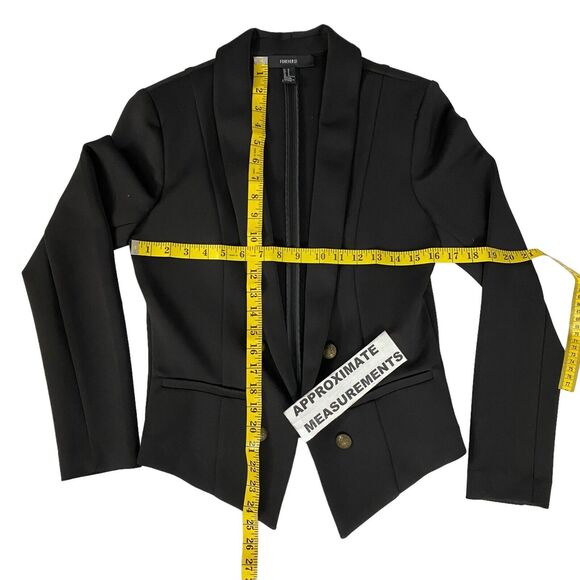 Forever 21 Blazer Women Medium Black Work Office Jacket Capsule Minimalist Basic - Picture 10 of 14